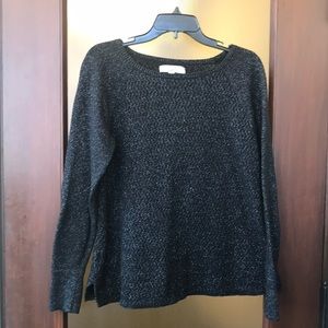 Ann Taylor Loft sparkly long sleeve black sweater